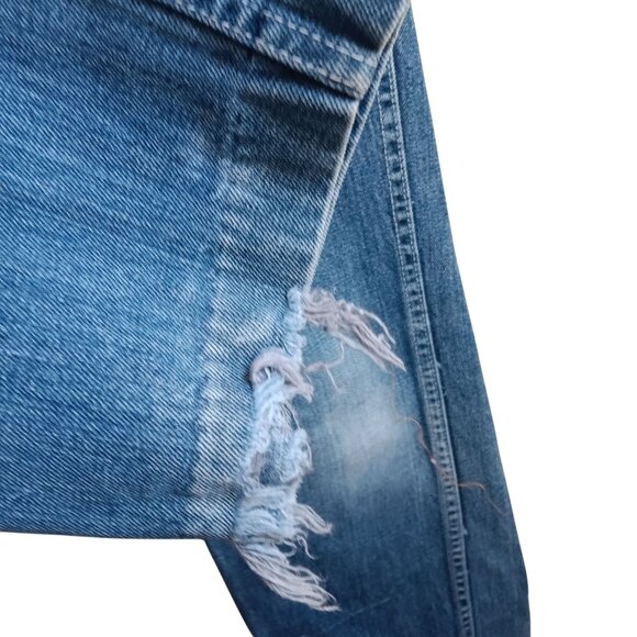 22x26 Girls 10 Vtg Disco Jeans Body Lingo JC Penney Blue Distressed Embroidered - Picture 7 of 9